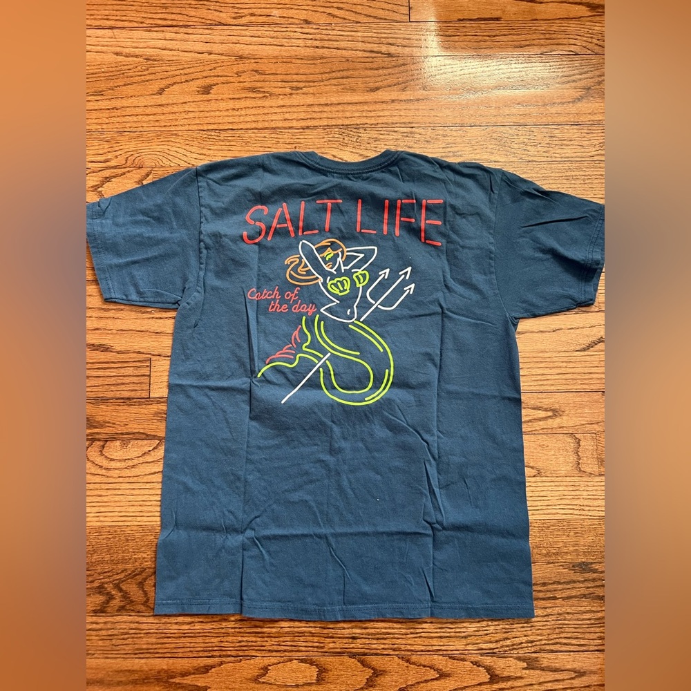 Salt, life, shirt, anchor, pirate, life, mermaid, men’s medium T-shirt